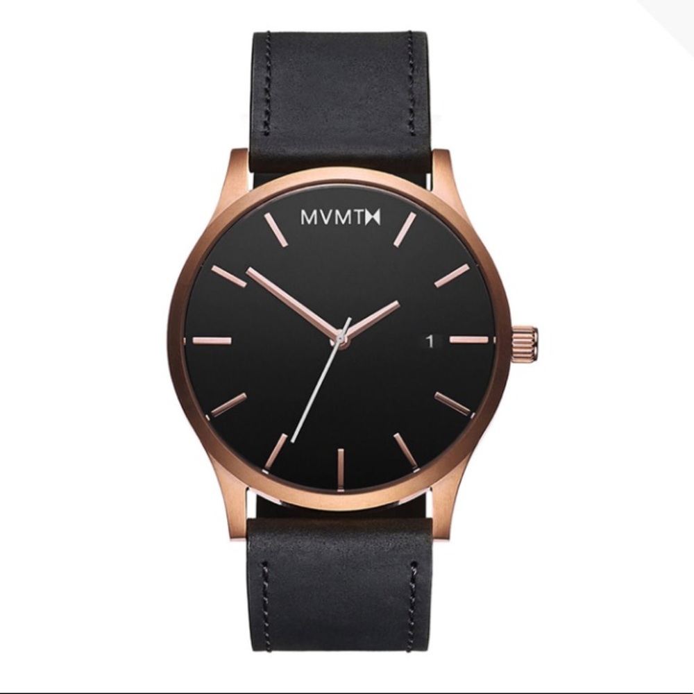 New MVMT Classic 45mm Leather Strap Watch